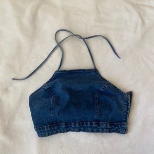 Denim halter top